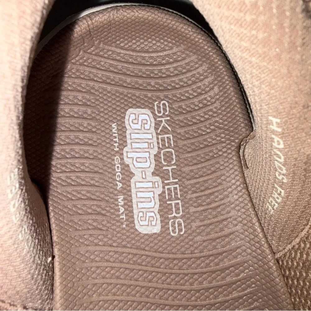 Skechers Slip-ins Taupe Go Walk Flex Belle Sandal Shoes size 7
